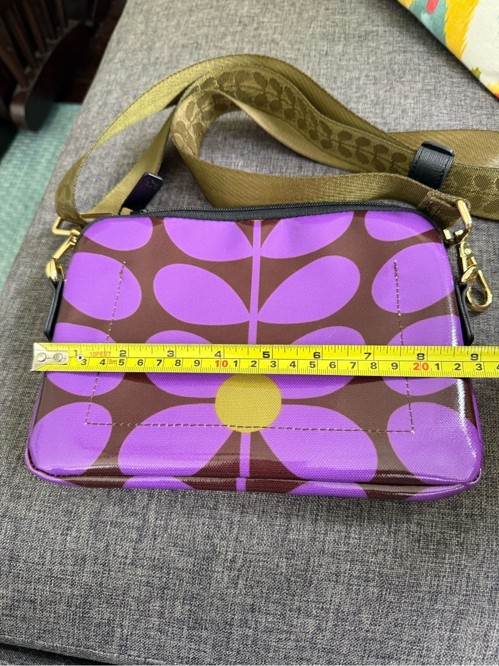 Orla Kiely Purple Floral Pattern Slim Crossbody Bag NEW - Picture 8 of 10